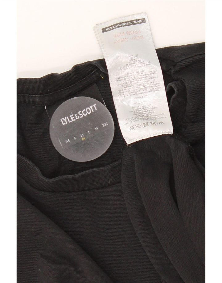 Lyle & Scott Herren T-Shirt Top Medium Schwarz Baumwolle