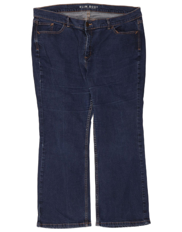 Marks & Spencer Damen Slim Bootcut Jeans UK 20 2XL W40 L27 Blaue Baumwolle