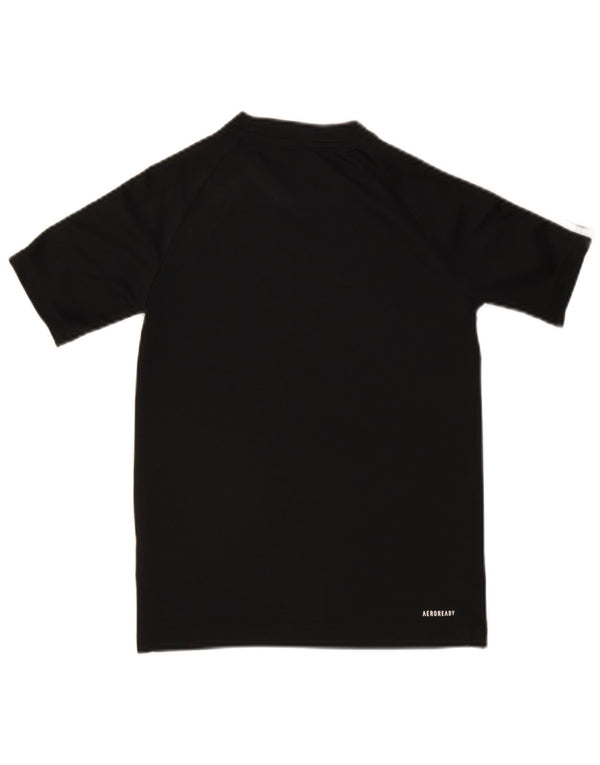 Adidas Jungen T-Shirt Top 11-12 Jahre Schwarz Polyester Sport