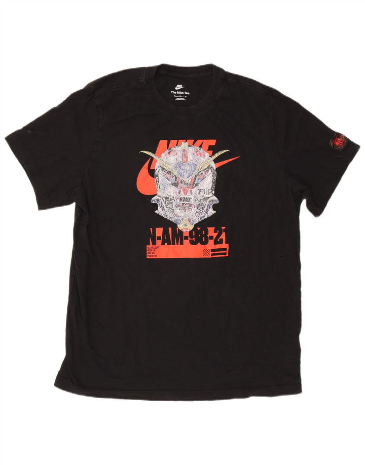 Nike Herren-T-Shirt mit Grafik, XL, schwarze Baumwolle