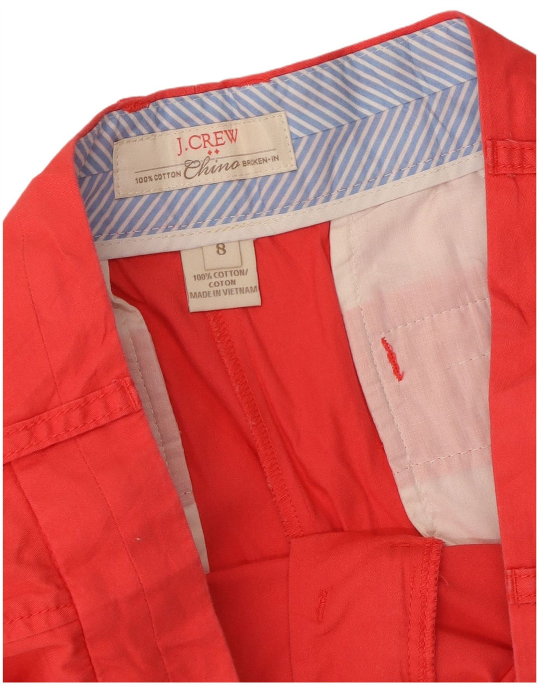 J. Crew Damen Chinoshorts US 8 Medium W34 Rote Baumwolle