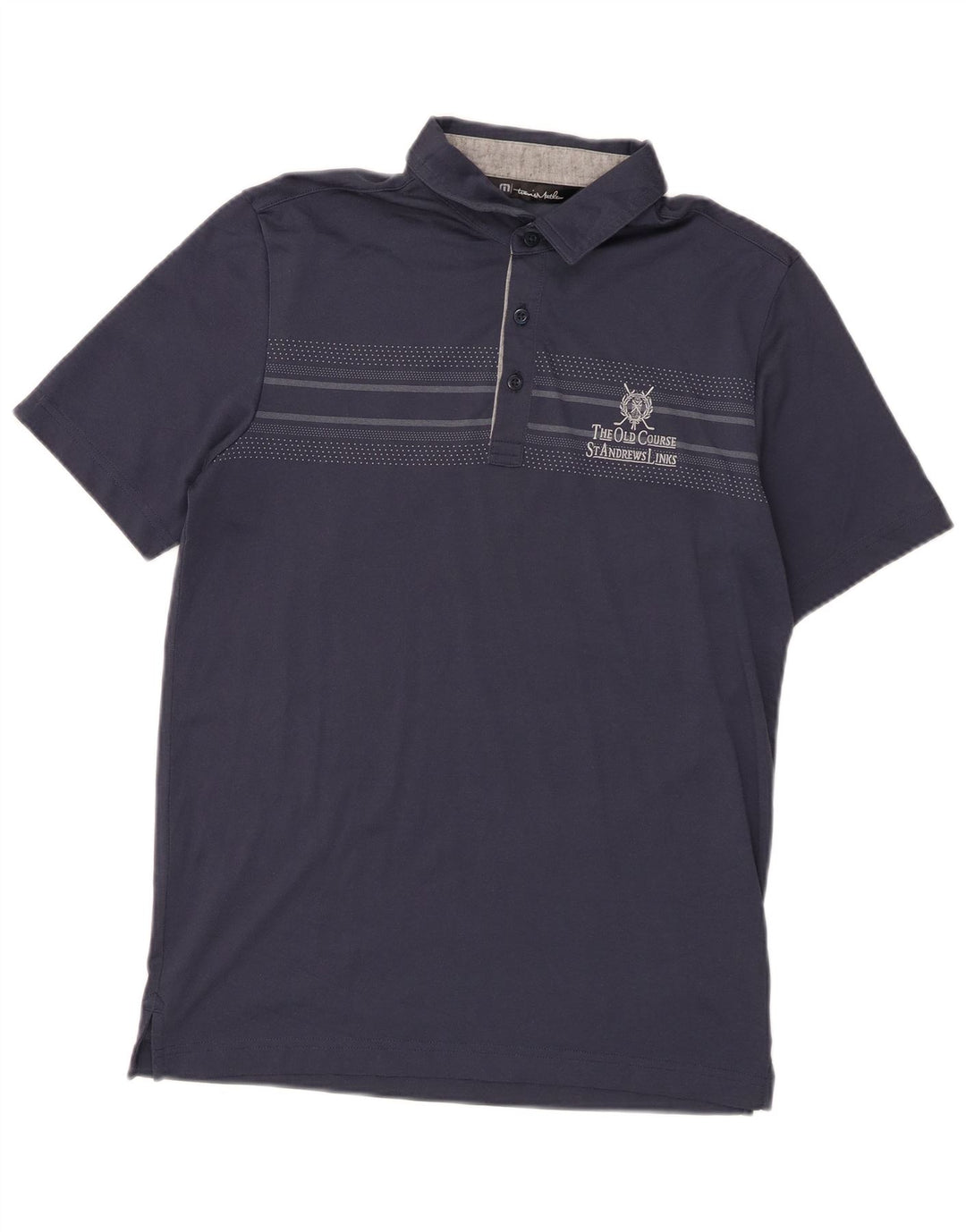 Travis Mathew Herren-Poloshirt mit Grafik, Größe S, marineblau, Baumwolle