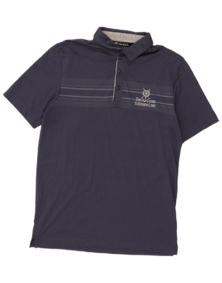Travis Mathew Herren-Poloshirt mit Grafik, Größe S, marineblau, Baumwolle