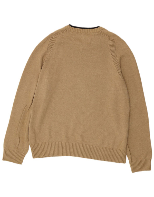 TOMMY HILFIGER Herren-Pullover mit Rundhalsausschnitt, groß, beige Baumwolle
