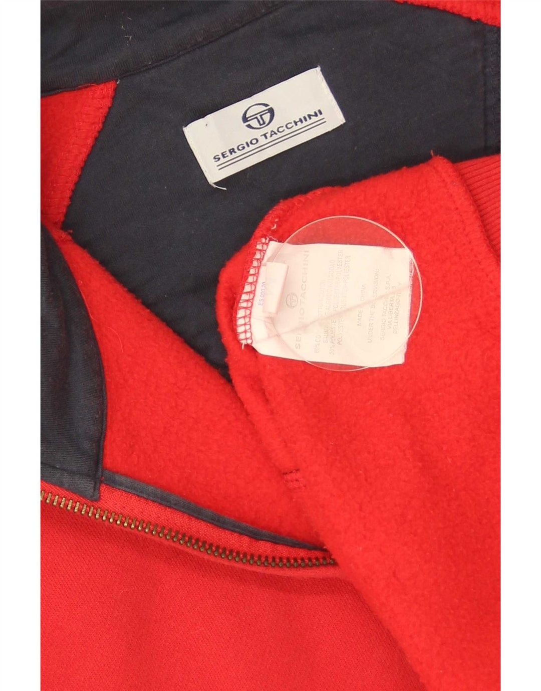 Sergio Tacchini Damen-Trainingsanzug-Top-Jacke, UK 14, mittelrote Baumwolle