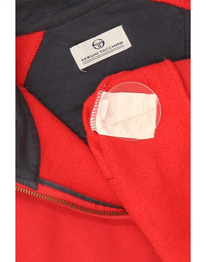 Sergio Tacchini Damen-Trainingsanzug-Top-Jacke, UK 14, mittelrote Baumwolle