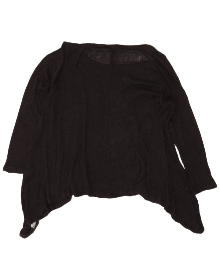 Massimo Dutti Damen Durchsichtiges asymmetrisches Tunika-Oberteil UK 20 2XL Schwarzer Rayon