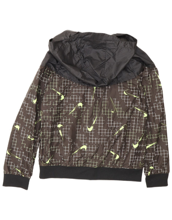 Nike Jungen-Kapuzenpullover mit grafischem Reißverschluss, 12–13 Jahre, groß, schwarz, geometrisch