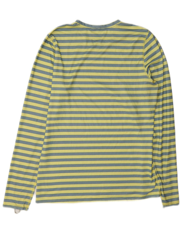 Patagonia Damen Top Langarm UK 14 Mittelgelb gestreift Polyester