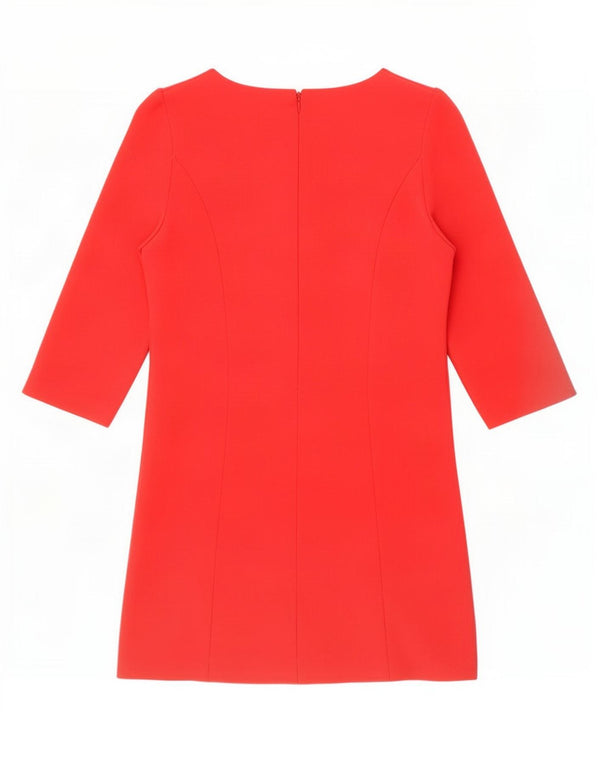 Zara Damen 3/4-Ärmel A-Linien-Kleid UK 6 XS Rot