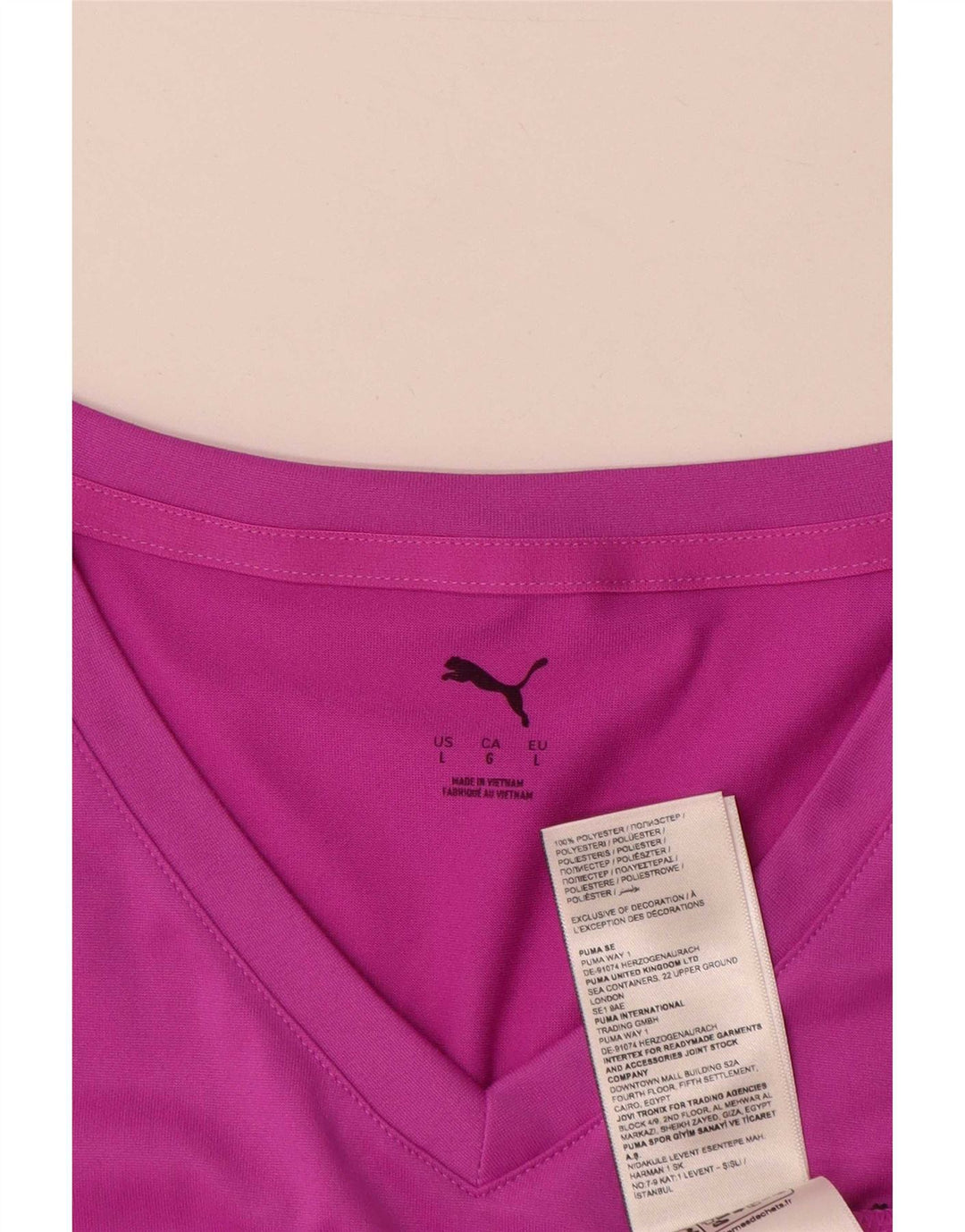 Puma Damen T-Shirt Top UK 16 Large Rosa Polyester