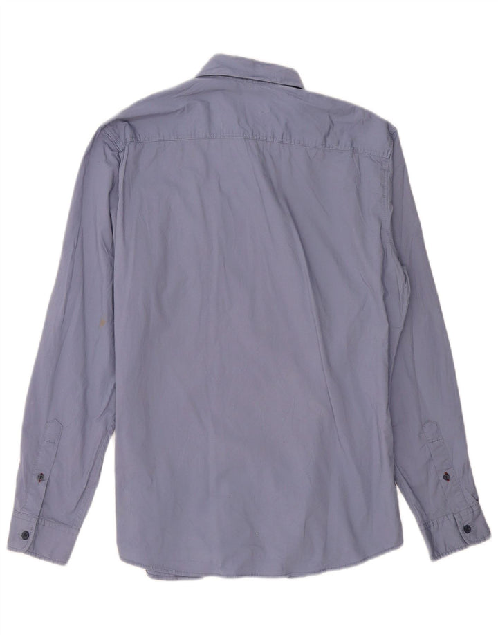 JACK & JONES Herrenhemd mittelblaue Baumwolle
