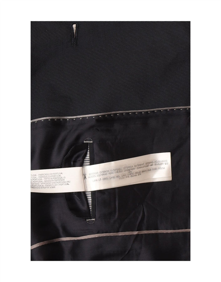 Massimo Dutti Herren-Blazer mit 2 Knöpfen, EU 48, mittelblau, Nadelstreifen