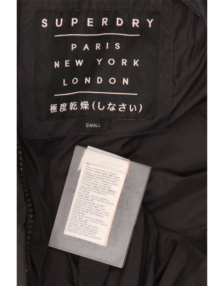 Superdry Damen-Kapuzenübergroßer, wattierter Mantel, UK 10, Größe S, Grau, Polyester