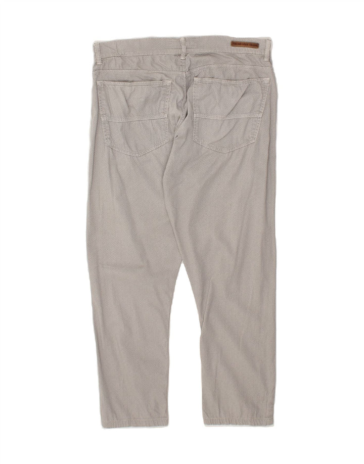 TRUSSARDI Mens Slim Cropped Trousers W33 L26 Grey Geometric Vintage Trussardi and Second-Hand Trussardi from Messina Hembry 