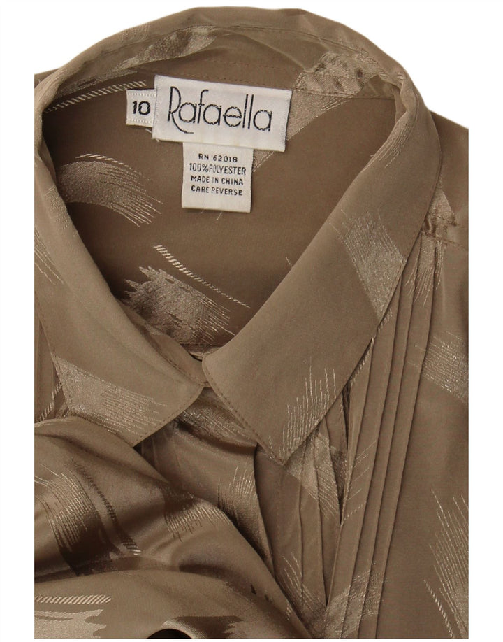 Rafaella Damen-Hemdbluse mit abstraktem Muster, US 10, großes braunes Polyester