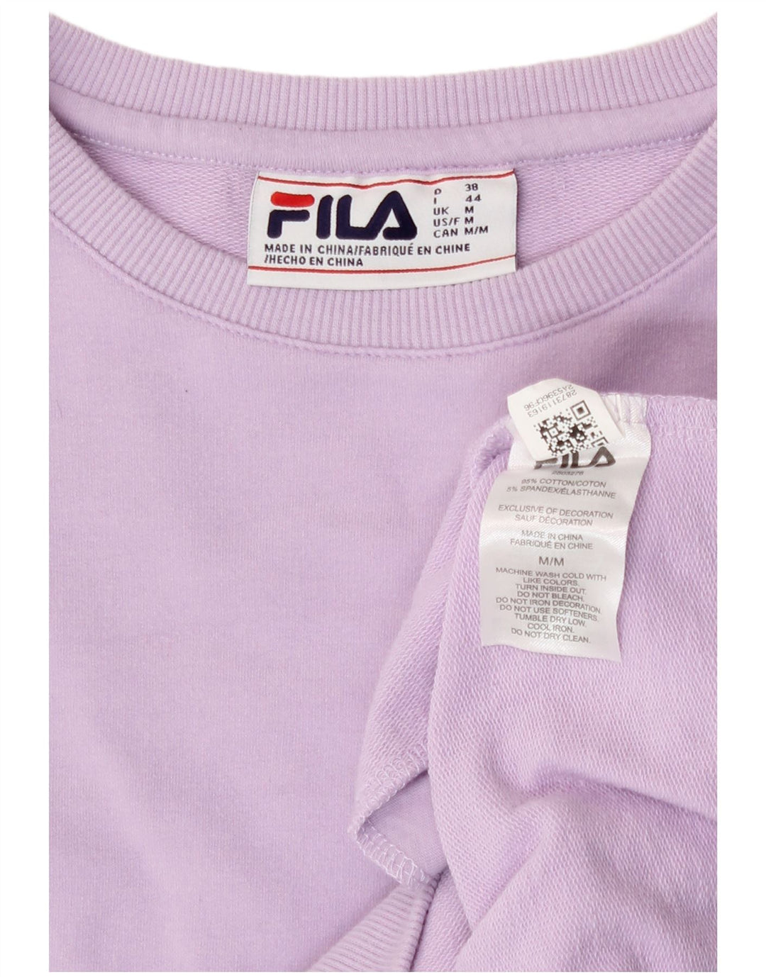 Fila Damen Sweatshirt-Pullover UK 14 Medium Lila Baumwolle