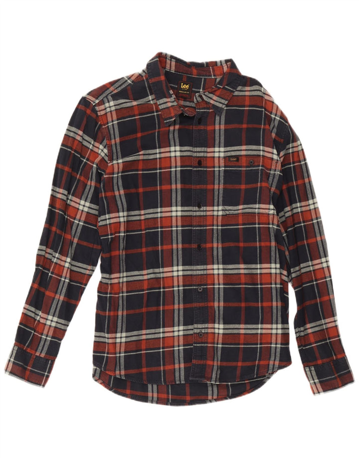 Lee Herren-Flanellhemd, reguläre Passform, XL, marineblau, kariert, Baumwolle