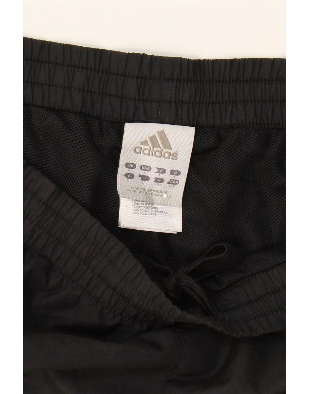 ADIDAS Mens Graphic Sport Shorts Large  Black Polyester Vintage Adidas and Second-Hand Adidas from Messina Hembry 