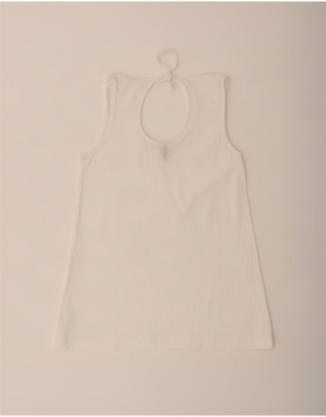 Benetton Damen ärmelloses Blusenoberteil UK 12 Mittelweiß