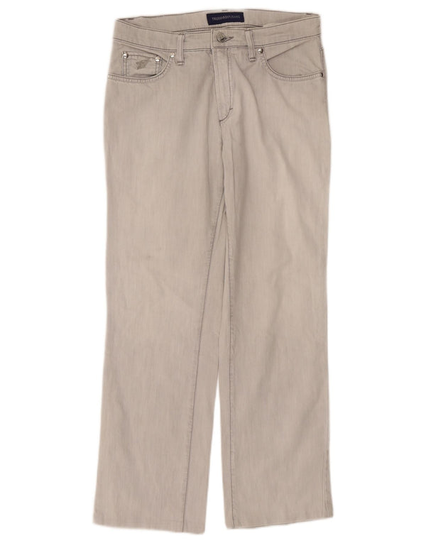 Trussardi Damen Straight Jeans W30 L27 Graue Baumwolle