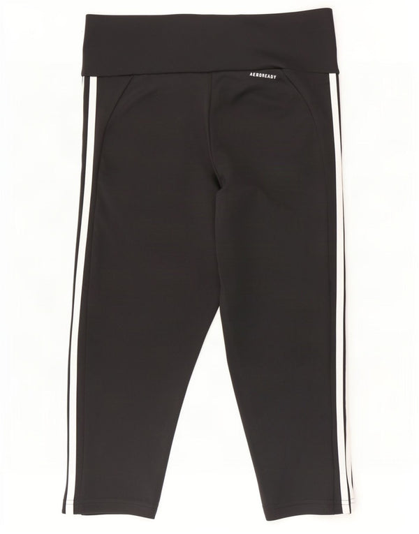 Adidas Damen Aeroready Capri Leggings UK 12/14 Medium Schwarz