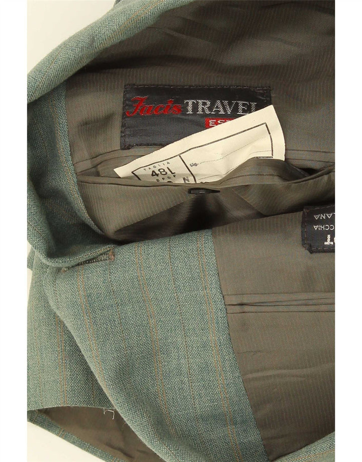 Facis Herren 3-Knopf Blazer Jacke IT 48 Mittel Grün Kariert Terital