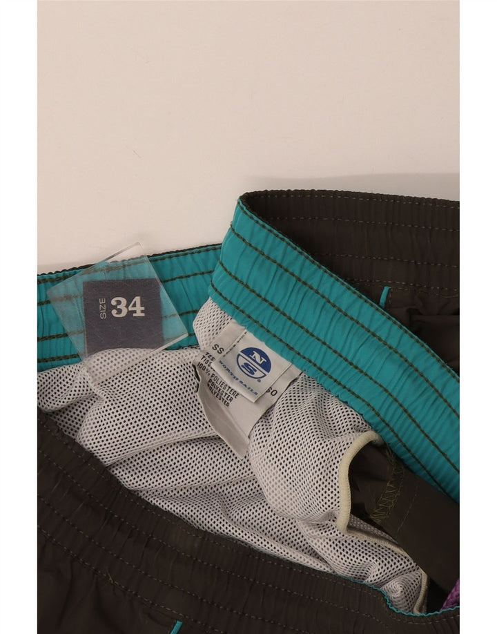 North Sails Herren-Badeshorts, groß, grünes Polyester