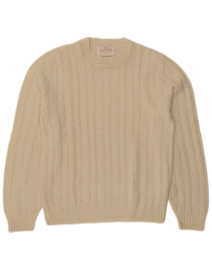 Jantzen Herren-Pullover mit Rundhalsausschnitt, mittelgroß, gebrochenes Weiß