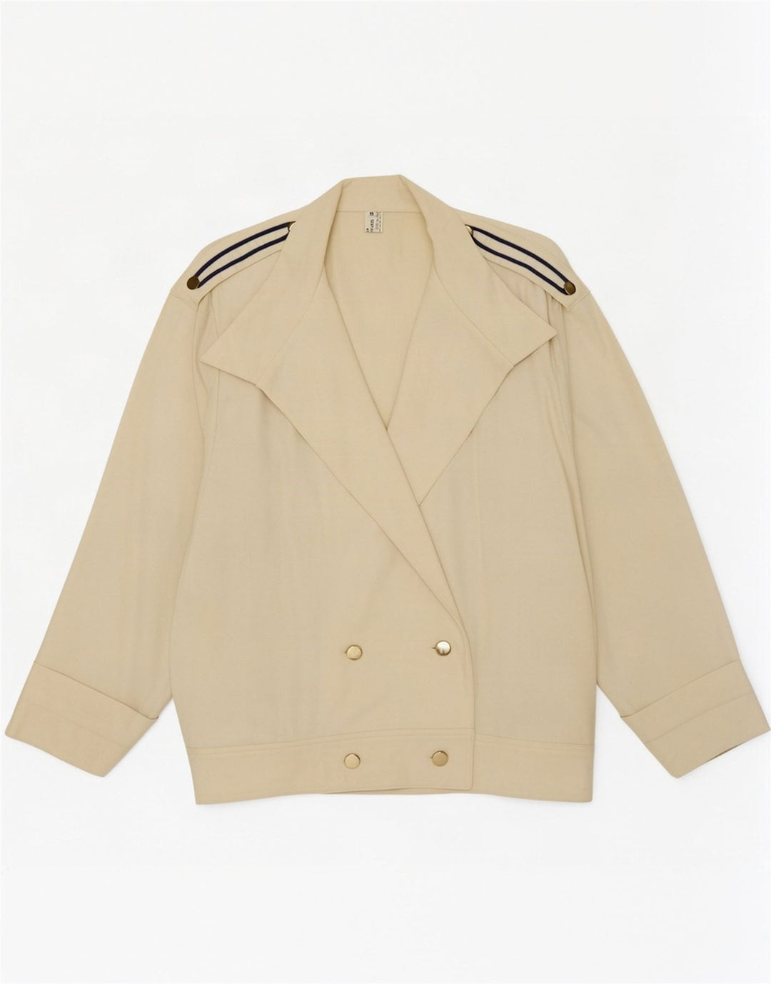 Vintage Damen Zweireiher Blazer Jacke IT 42 Medium Off White Wool