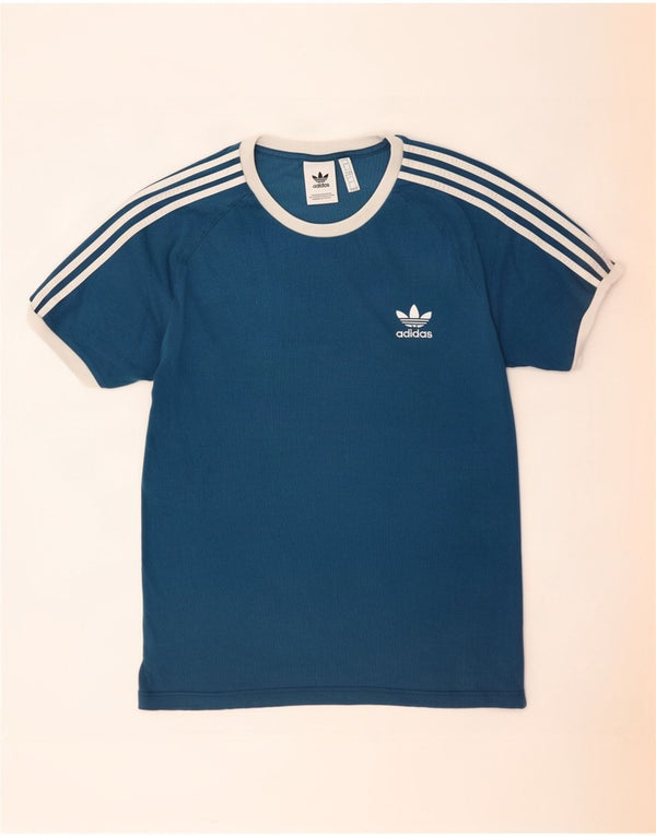 Adidas Herren T-Shirt Top Large Blau Baumwolle