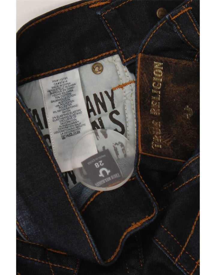 True Religion Damen Slim Jeans W28 L34 Marineblaue Baumwolle