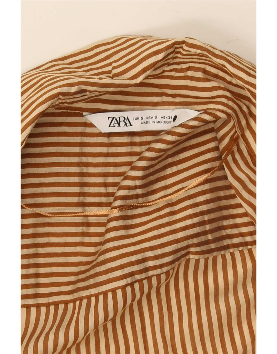 Übergroßes Robe-Kleid für Damen von Zara, Gr. 10, klein, braun, Nadelstreifen