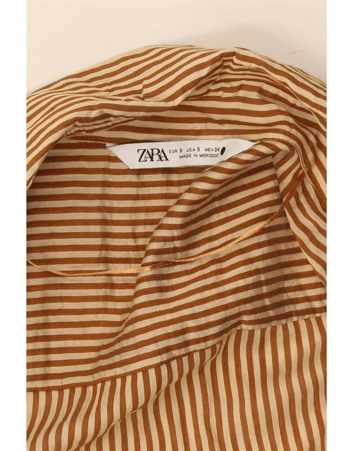 Übergroßes Robe-Kleid für Damen von Zara, Gr. 10, klein, braun, Nadelstreifen