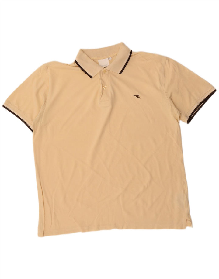 DIADORA Herren Poloshirt XL Beige Baumwolle
