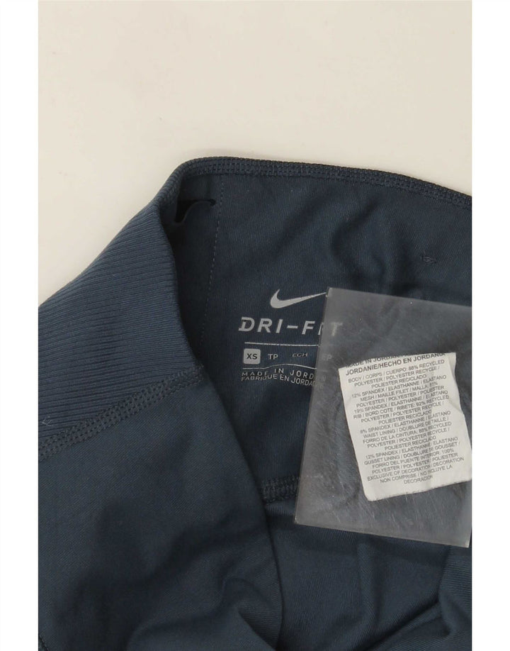 Nike Damen Dri Fit Leggings UK 4 XS Marineblau Polyester