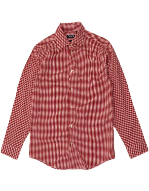Chaps Stretch-Hemd für Jungen, 12–13 Jahre, groß, rotes Gingham-Baumwolle