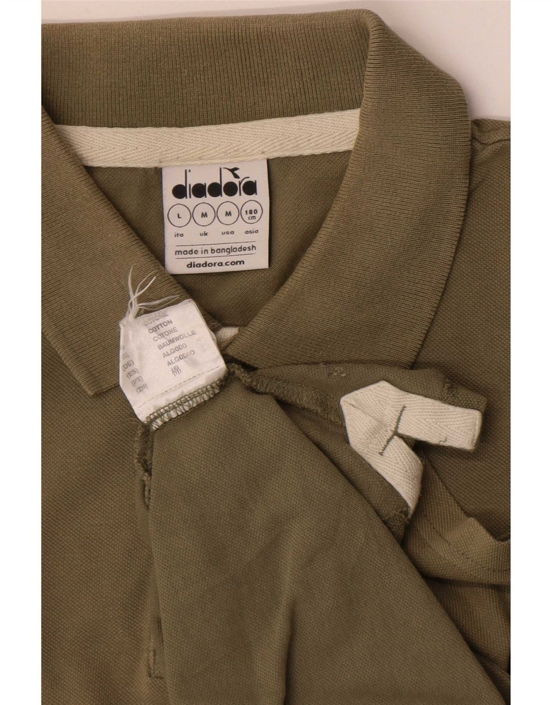 Diadora Herren-Poloshirt aus mittlerer Khaki-Baumwolle