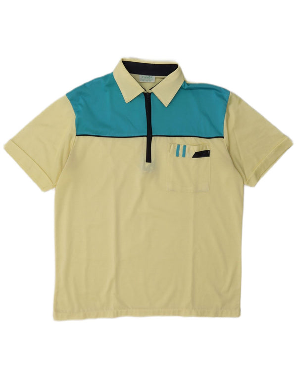 Canda Herren-Poloshirt IT 44/46 Small Yellow Colourblock
