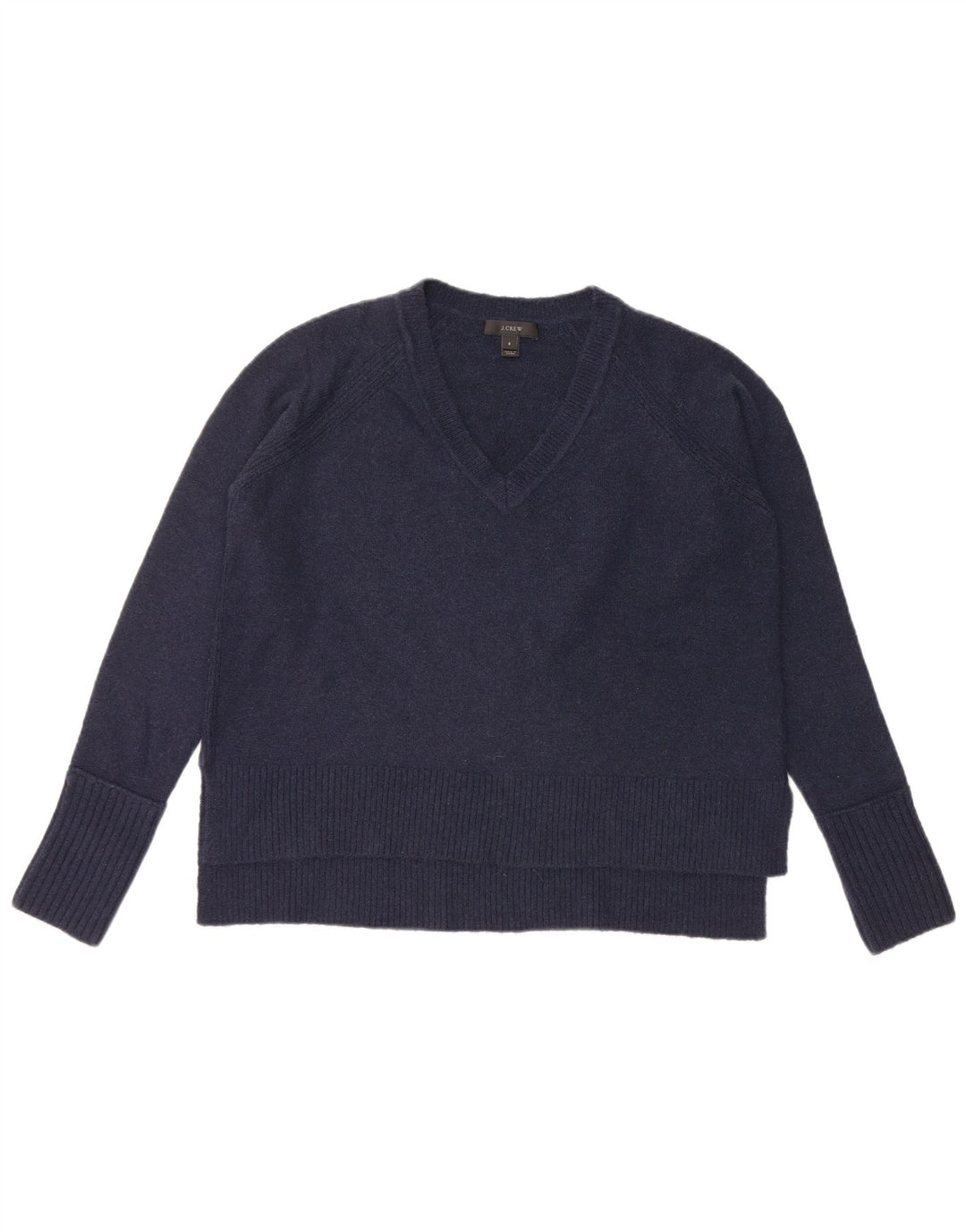 J. CREW Damen-Pullover, übergroß, V-Ausschnitt, Gr. 10, Marineblau