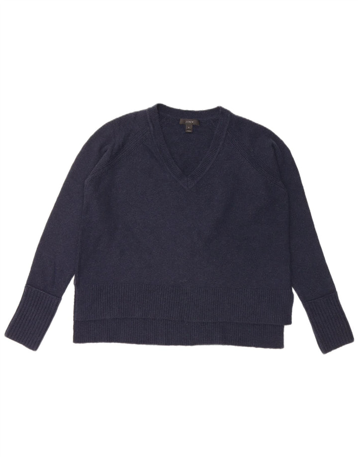 J. CREW Damen-Pullover, übergroß, V-Ausschnitt, Gr. 10, Marineblau