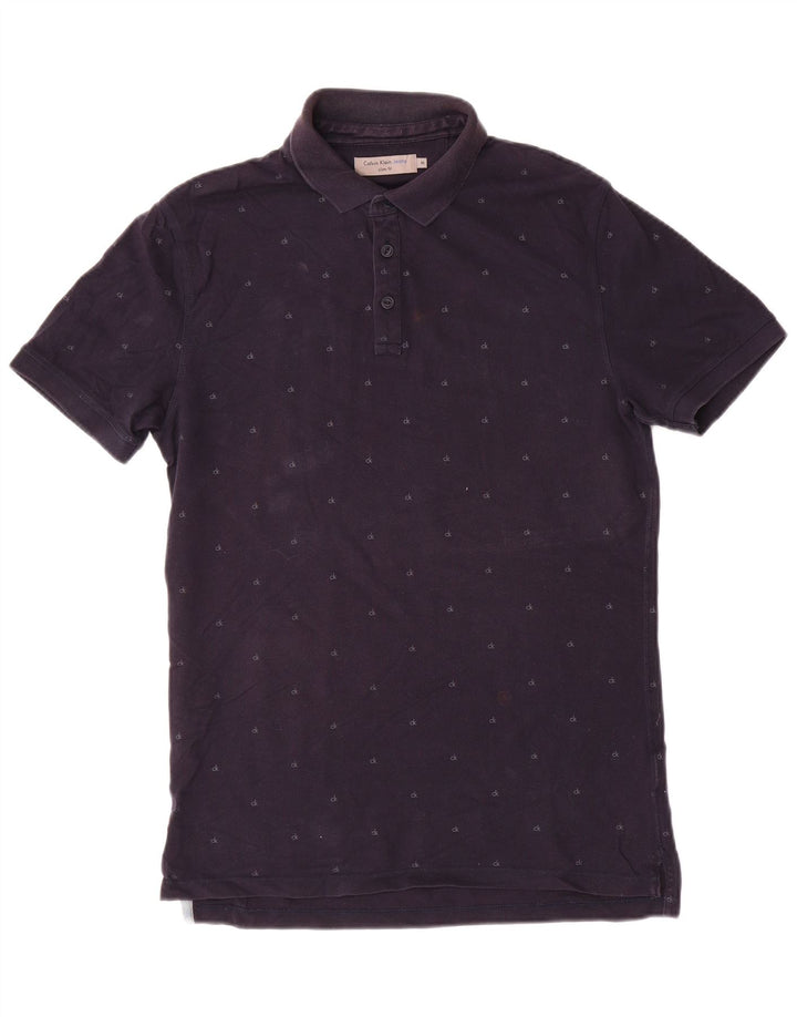 CALVIN KLEIN JEANS Herren Slim Fit Poloshirt Medium Navy Blue Spotted