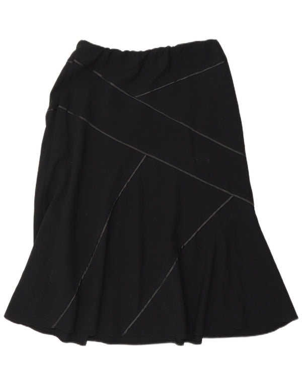 Marks & Spencer Damen A-Linienrock UK 14 Medium W30 Schwarz Polyester