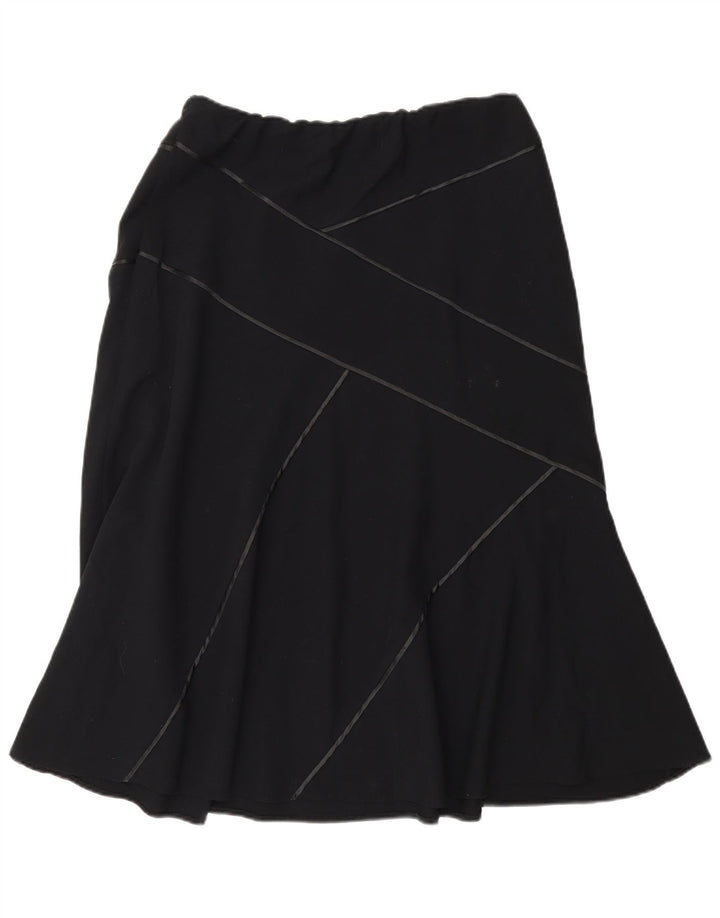Marks & Spencer Damen A-Linienrock UK 14 Medium W30 Schwarz Polyester