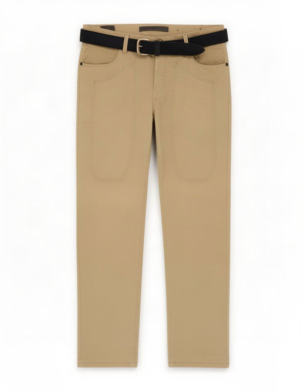 Jeckerson Damen Autograph Slim Fit Freizeithose W33 L28 Beige Geometrisch