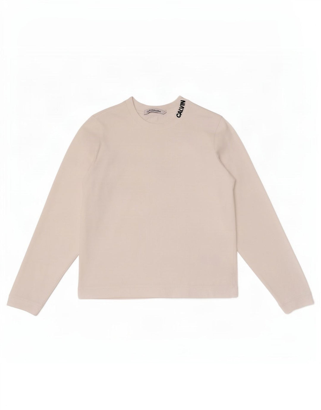 Calvin Klein Jeans Damen Top Langarm UK 10 Small Weiß