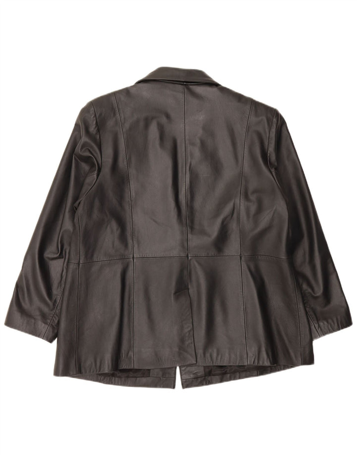 Ann Harvey Damen 1-Knopf-Lederblazerjacke UK 20 2XL Schwarz