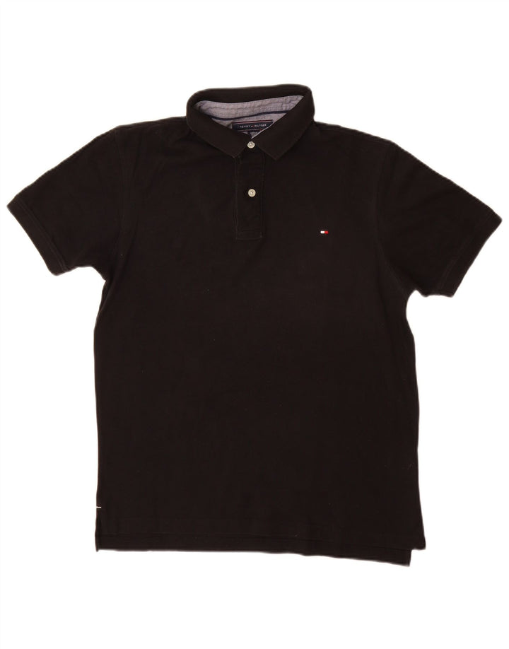 Tommy Hilfiger Herren-Poloshirt, große schwarze Baumwolle