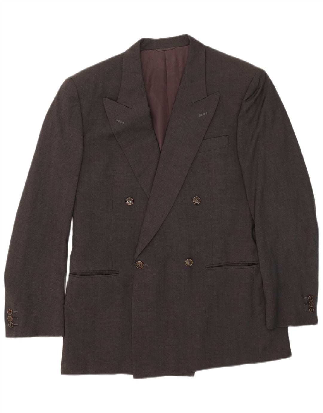 Nino Cerruti Herren Zweireiher Blazer Jacke IT 50 Große graue Wolle