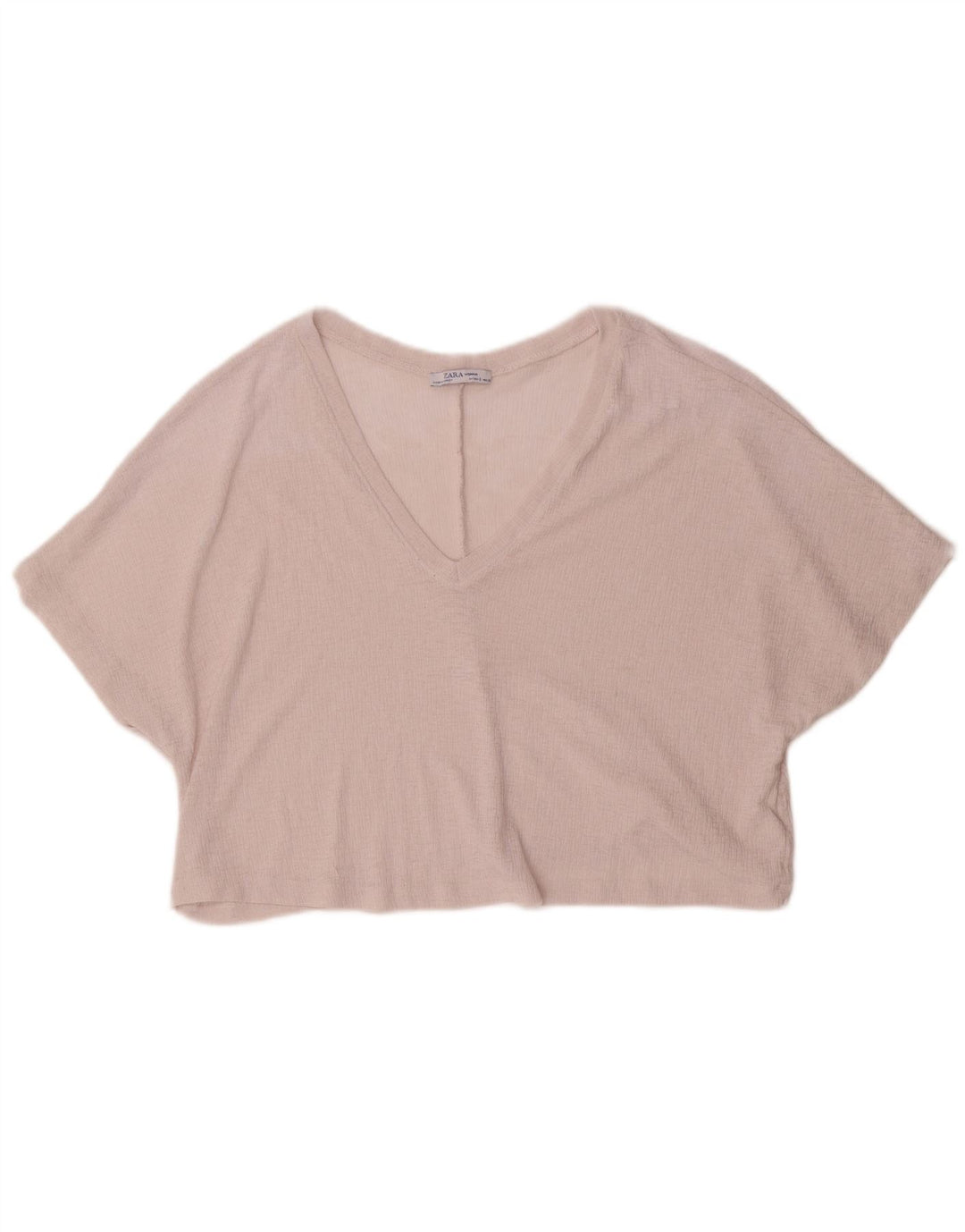 Zara Damen Crop-Oversize-Blusenoberteil, UK-Größe 10, klein, rosa, Polyester